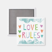 Magic Love Rules with Hearts Magneet (Voorkant / Achterkant)