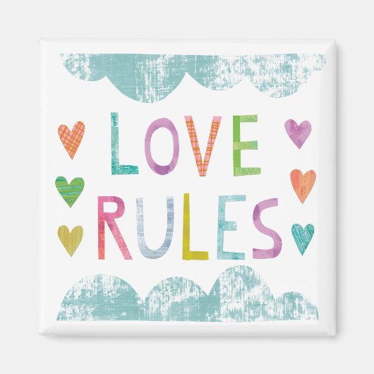 Magic Love Rules with Hearts Magneet (Voorkant)
