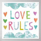 Magic Love Rules with Hearts Poster (Voorkant)
