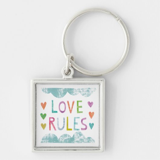 Magic Love Rules with Hearts Sleutelhanger (Voorkant)