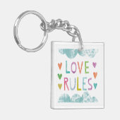 Magic Love Rules with Hearts Sleutelhanger (Voorkant Links)