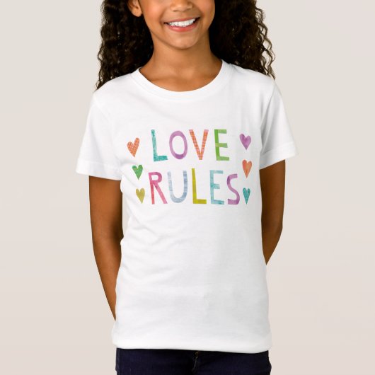 Magic Love Rules with Hearts T-shirt (Voorkant)