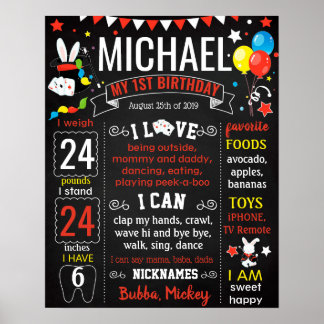 Magic Magicia AbraCadabra First Birthday-teken Poster