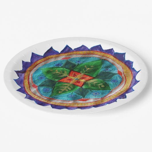 Magic Mandala Custom Paper Borden 9 in Papieren Bordje (Gekanteld)