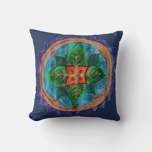 Magic Mandala Throw Cushion 41 cm x 41 cm Kussen (Voorkant)