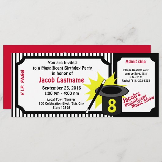 Magic Me Verjaardag Rood Kaart (Voorkant / Achterkant)