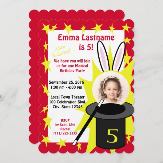 Magic Me Verjaardag Rood Kaart (Voorkant / Achterkant)