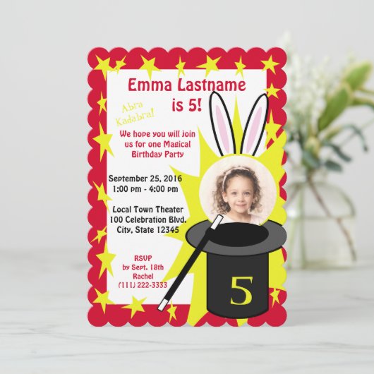 Magic Me Verjaardag Rood Kaart (Staand voorkant)