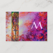 MAGIC MEMORIES MONOGRAM roze paarse fuchsie wit Visitekaartje (Achterkant)
