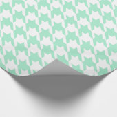 Magic Mint and White Houndstooth Pattetrn Cadeaupapier (Hoek)