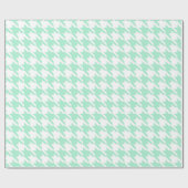 Magic Mint and White Houndstooth Pattetrn Cadeaupapier (Vlak)