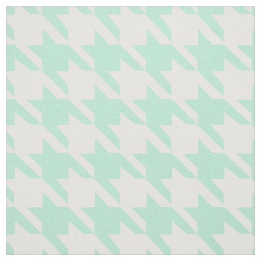 Magic Mint and White Houndstooth Pattetrn Stof (Swatch)