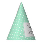 Magic Mint and White Polka Dot Birthday Party Feesthoedjes (Links)