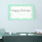 Magic Mint and White Polka Dot Birthday Party Spandoek (Beurs)