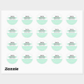 Magic Mint en White Chevron Pattern Dank u Ronde Sticker (Vel)