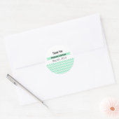 Magic Mint en White Chevron Pattern Dank u Ronde Sticker (Envelop)