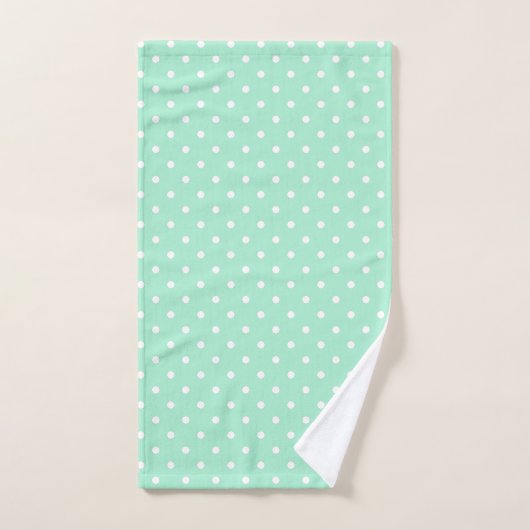 Magic Mint en White Polka Dot Pattern Bad Handdoek (Handdoek)