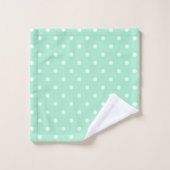 Magic Mint en White Polka Dot Pattern Bad Handdoek (Wasdoekje)