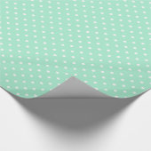 Magic Mint en White Polka Dot Pattern Cadeaupapier (Hoek)