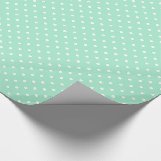 Magic Mint en White Polka Dot Pattern Cadeaupapier (Hoek)
