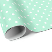 Magic Mint en White Polka Dot Pattern Cadeaupapier (Rol Hoek)