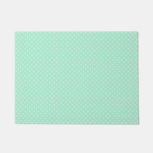 Magic Mint en White Polka Dot Pattern Deurmat (Voorkant)