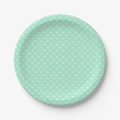 Magic Mint en White Polka Dot Pattern Papieren Bordje (Voorkant)