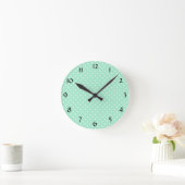 Magic Mint en White Polka Dot Pattern Ronde Klok (Huis)
