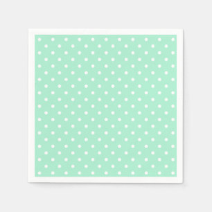 Magic Mint en White Polka Dot Pattern Servetten