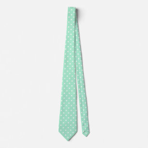 Magic Mint en White Polka Dot Pattern Stropdas
