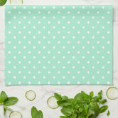 Magic Mint en White Polka Dot Pattern Theedoek (Gevouwen)