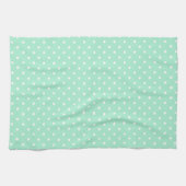 Magic Mint en White Polka Dot Pattern Theedoek (Horizontaal)