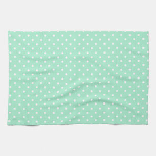 Magic Mint en White Polka Dot Pattern Theedoek