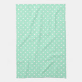 Magic Mint en White Polka Dot Pattern Theedoek (Verticaal)