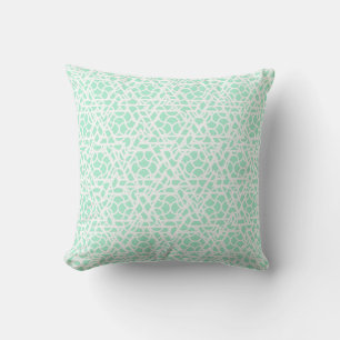 Magic Mint Green en White Ziggy Pattern Kussen