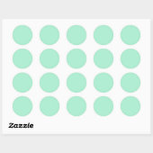 Magic Mint Solid Color Ronde Sticker (Vel)