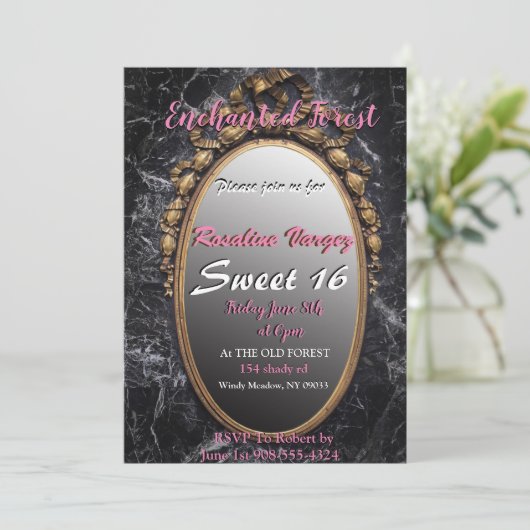 Magic Mirror-uitnodigingen Kaart (Staand voorkant)