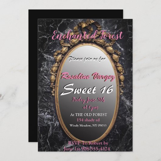 Magic Mirror-uitnodigingen Kaart (Voorkant / Achterkant)