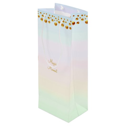 Magic Moment & Gold Confetti Wijn Cadeautas (Achterkant Gekanteld)