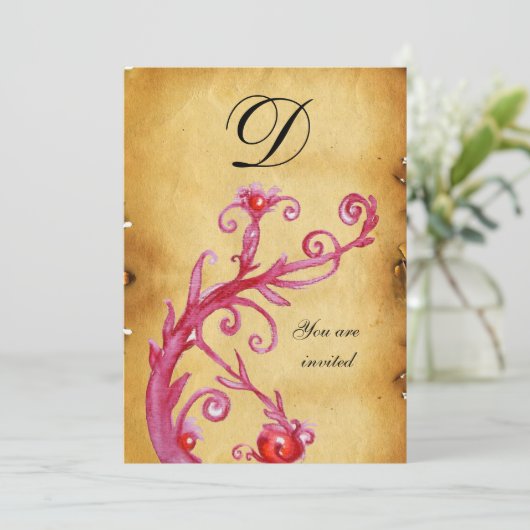 MAGIC MONOGRAM-perkament levendig helder Kaart (Staand voorkant)