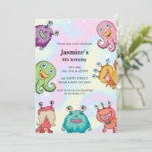 Magic Monsters Verjaardag Uitnodiging (Staand voorkant)