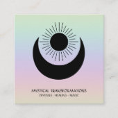 *~* Magic Moon Sun Alchemy Cosmic Universe Rainbow Vierkante Visitekaartje (Voorkant)