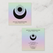 *~* Magic Moon Sun Alchemy Cosmic Universe Rainbow Vierkante Visitekaartje (Voorkant / Achterkant)