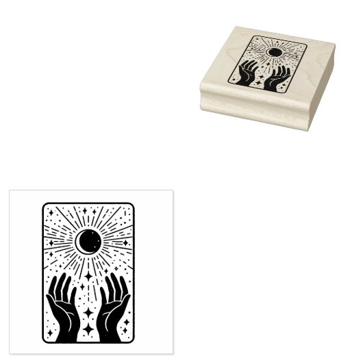 Magic Moon Tarot Kaart Rubber Stamp Rubberstempel (Gestempeld)