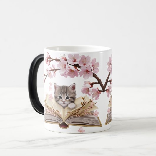 Magic Morphing Kitten Mug – Whimsical Cat Magische Mok (Voorkant links)