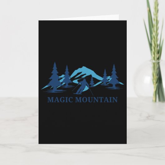 Magic Mountain Vermont Ski Resort Skiër Kaart (Voorkant)