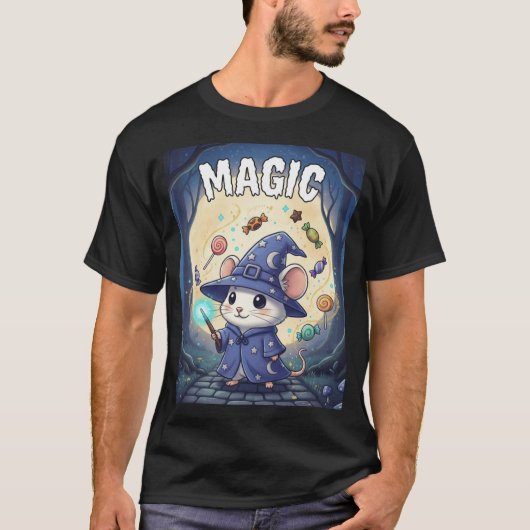 Magic – Mouse Wizard Halloween TinyFur Tee T-shirt (Voorkant)