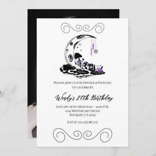 Magic Mushroom Crystal Moon Garden Verjaardag Kaart (Voorkant / Achterkant)