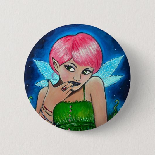 Magic Mushroom Faery Ronde Button 5,7 Cm (Voorkant)