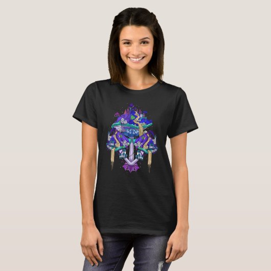 Magic Mushroom House Geïnspireerd paddenstoel King T-shirt (Voorkant volledig)